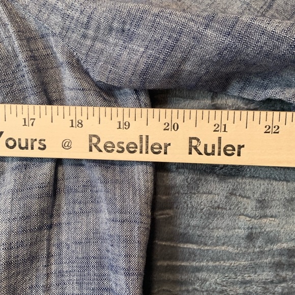 Style & Co Linen Shift Dress Blue/Gray Small Tassels Boho Knee Length - Picture 7 of 10